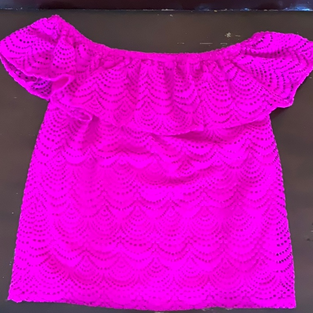 Lilly Pulitzer Marble OTS top - hot pink Sz XS